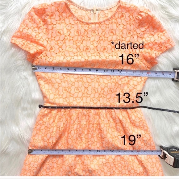 SOLD-Miss Me Coral Eyelet Lace Floral Dress - Picture 7 of 8